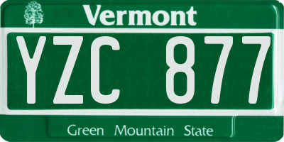 VT license plate YZC877