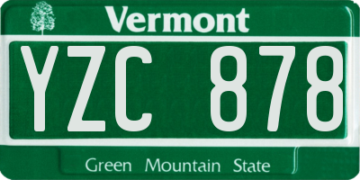 VT license plate YZC878