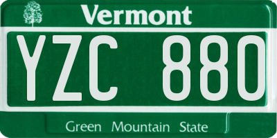 VT license plate YZC880