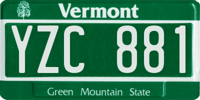 VT license plate YZC881
