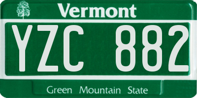 VT license plate YZC882