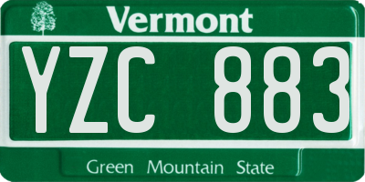 VT license plate YZC883