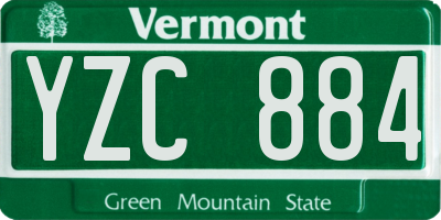 VT license plate YZC884