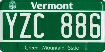 VT license plate YZC886