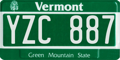 VT license plate YZC887