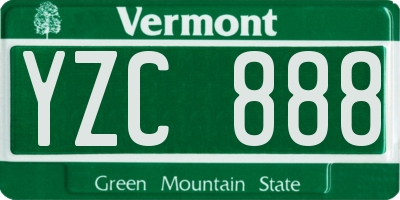 VT license plate YZC888