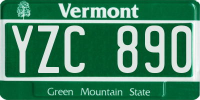 VT license plate YZC890