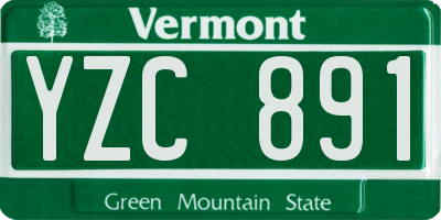 VT license plate YZC891
