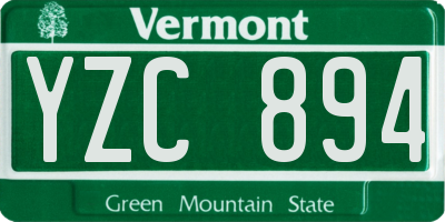 VT license plate YZC894