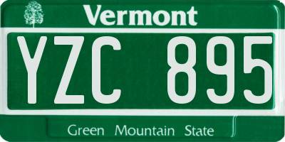 VT license plate YZC895
