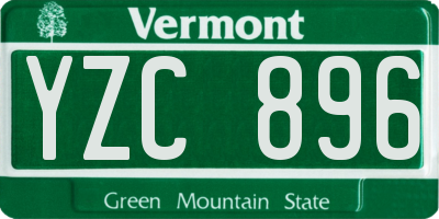 VT license plate YZC896