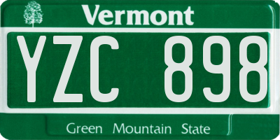 VT license plate YZC898