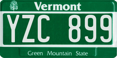VT license plate YZC899