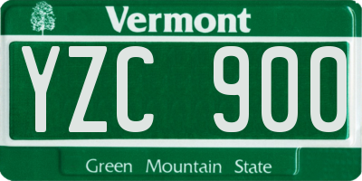 VT license plate YZC900