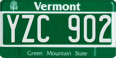 VT license plate YZC902