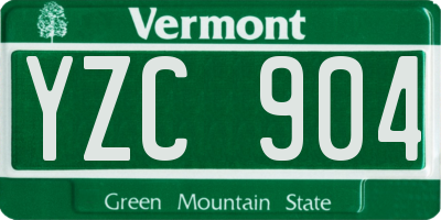 VT license plate YZC904