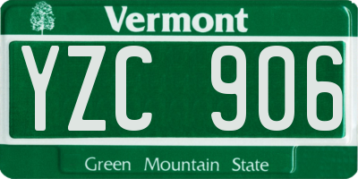 VT license plate YZC906