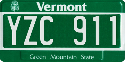VT license plate YZC911