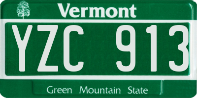 VT license plate YZC913