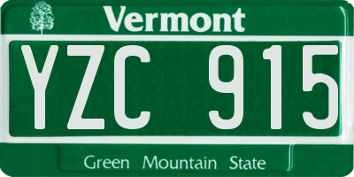 VT license plate YZC915