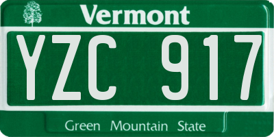 VT license plate YZC917