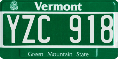 VT license plate YZC918