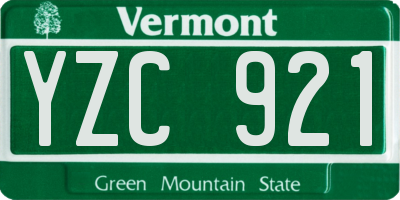 VT license plate YZC921