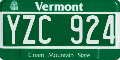 VT license plate YZC924
