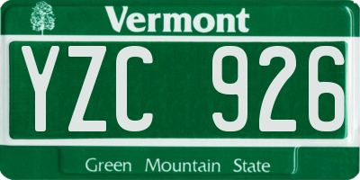 VT license plate YZC926