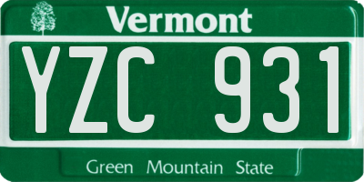 VT license plate YZC931