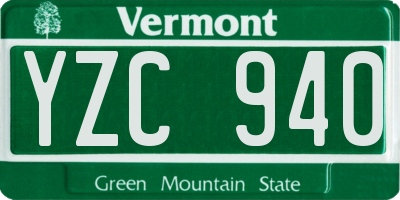 VT license plate YZC940