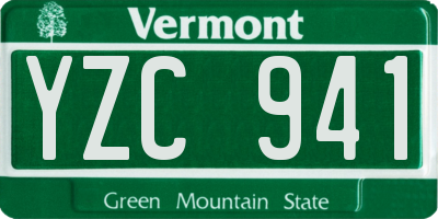 VT license plate YZC941