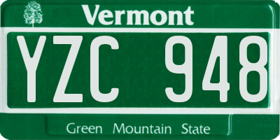 VT license plate YZC948