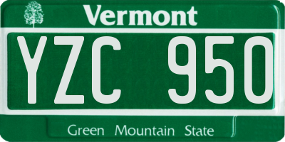 VT license plate YZC950