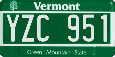 VT license plate YZC951