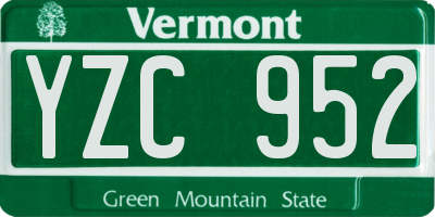VT license plate YZC952