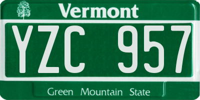 VT license plate YZC957