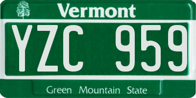 VT license plate YZC959