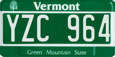 VT license plate YZC964