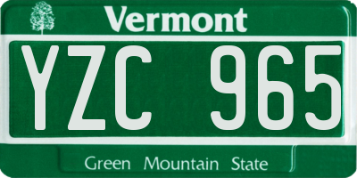 VT license plate YZC965