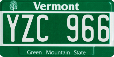 VT license plate YZC966