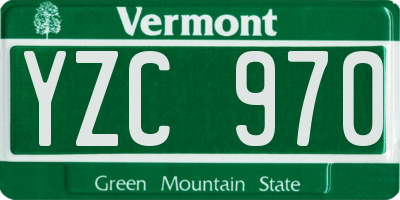 VT license plate YZC970