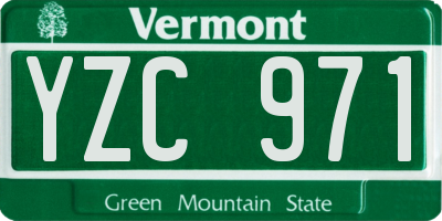VT license plate YZC971