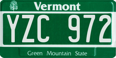 VT license plate YZC972
