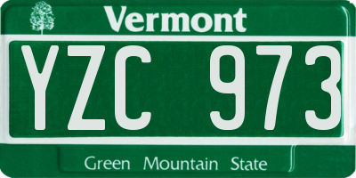 VT license plate YZC973