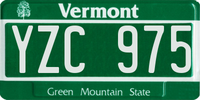 VT license plate YZC975