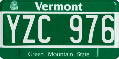 VT license plate YZC976