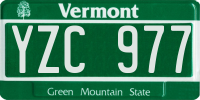 VT license plate YZC977