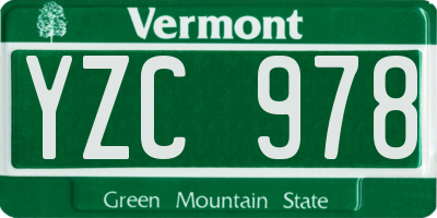 VT license plate YZC978