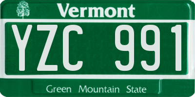 VT license plate YZC991